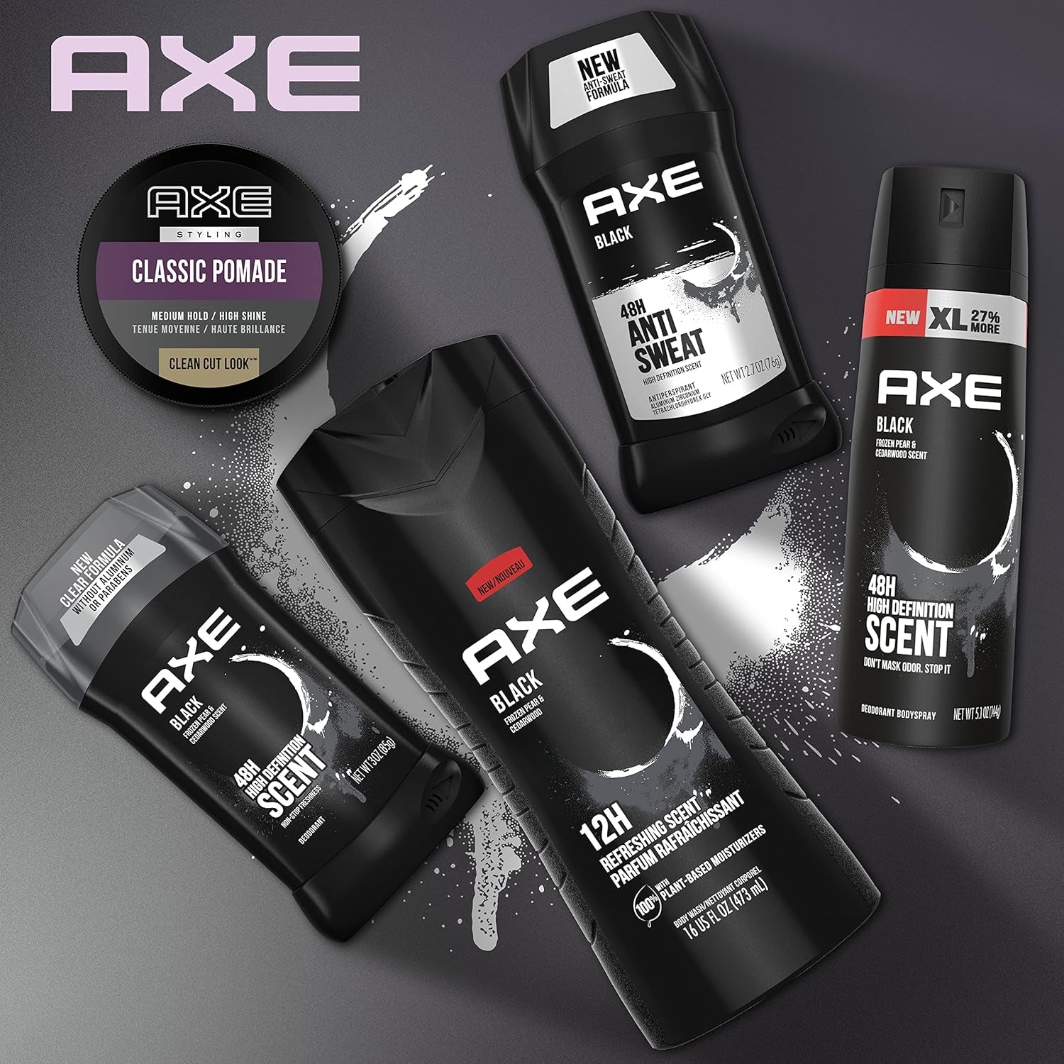 Axe Pomade: Medium Hold and Natural Finish for Easy Styling, 2.64Oz (2 Count)